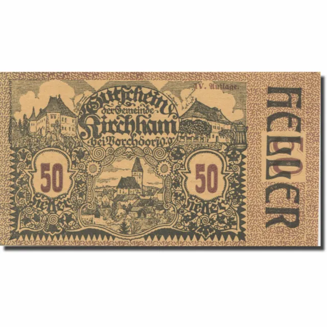 [#281087] Banknote, Austria, Kirchham, 50 Heller, village, 1920, UNC Mehl: