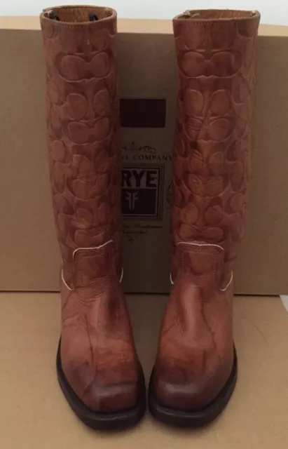 Frye For Coach Campus Saddle 14L Boots Vintage Leather Coach Signature 6.5 New 3