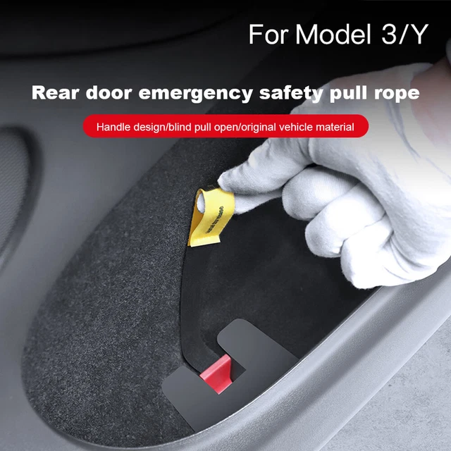 BACK DOOR RELEASE Handle Extended Emergency Safety Pull Rope for Tesla