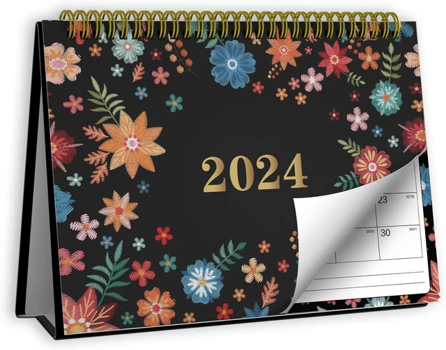 SMALL DESK CALENDAR 2024, Monthly Desktop Calendar, DEC. 2023 JAN