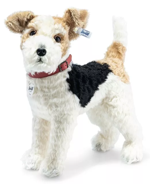 Steiff 'Foxy' Fox Terrier - Mohair Stofftier Sammelobjekt Welpe Hund - 031717