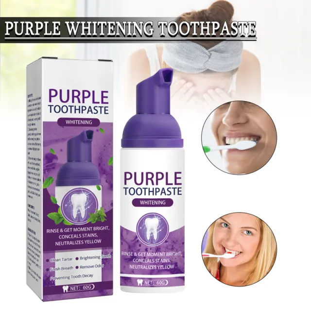 Purple Toothpaste Teeth Whitening Sensitive Teeth Stain Removal Colour E