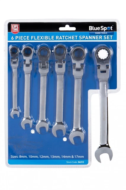 6 Pièce Clé à Cliquet à Tête Flexible Set 8-17 MM - Vie Temps Garantie