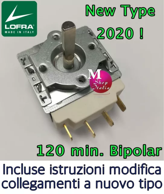 Timer meccanico contaminuti temporizzatore Lofra 120 Min. 3010755 Bipolare