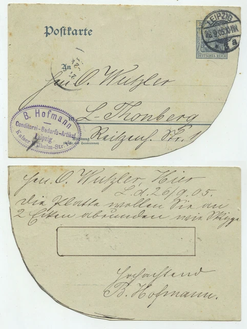 91004 - Ganzsache P 63 X - Postkarte - Leipzig 26.9.1905