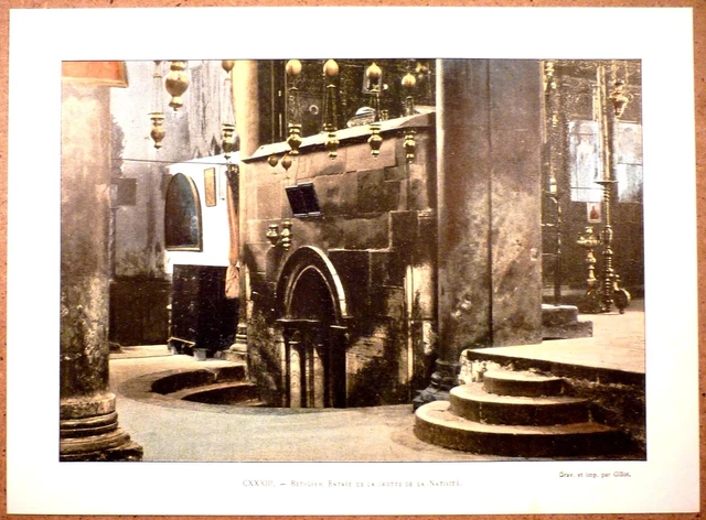 BETHLEM Cave of the Nativity - Photochromy late 19th century - Israel - Holy Land