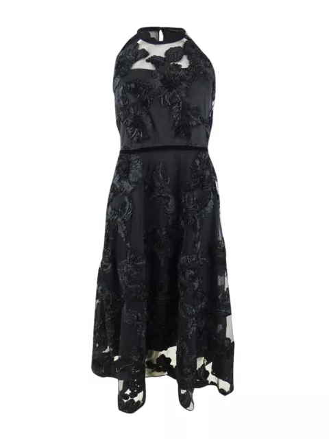 Elie Tahari Women's Myranda Embellished Floral Dress (2, Black)
