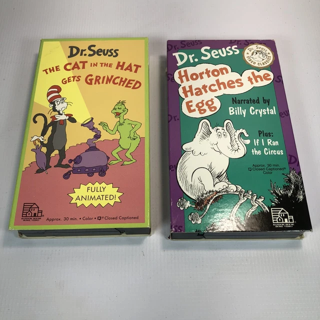 DR. SEUSS VHS The Cat In The Hat Gets Grinches & Horton Hatches The Egg