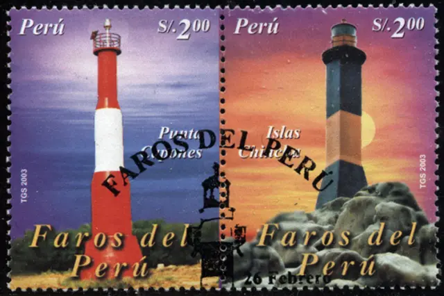 Peru 2004 "Leuchttürme" Punta Capones Insel Chincha, MiNr  1914-1915 ** MNH