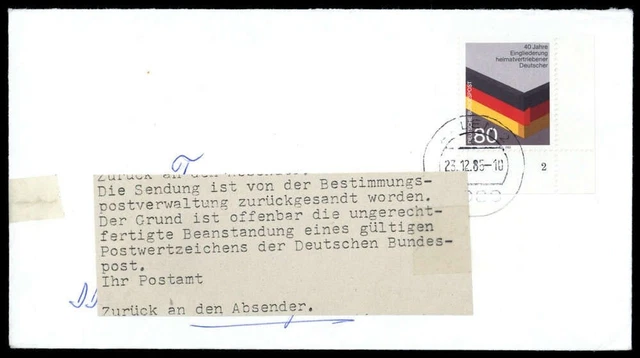1985, Bundesrepublik Deutschland, 1265 FN, Brief - 1577823