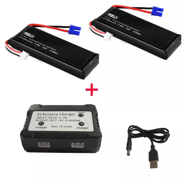 2700mAh 7.4V Universal Li-po Battery / 2in1 Charger for Hubsan H501S X4 H502S RC