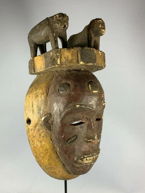 200930 - Old Tribal Used African IGBO Mask - Nigeria.
