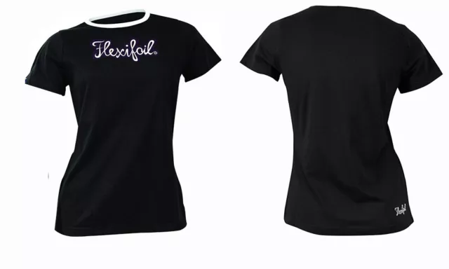 3 x FLEXIFOIL T-Shirts FEMALE M 10UK Black / Blue/ Grey (DESIGN F1) 2