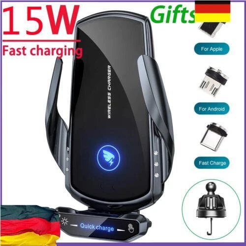 15W Qi Auto Wireless Charger Handy Halterung Induktions Ladegerät Clamping KFZ