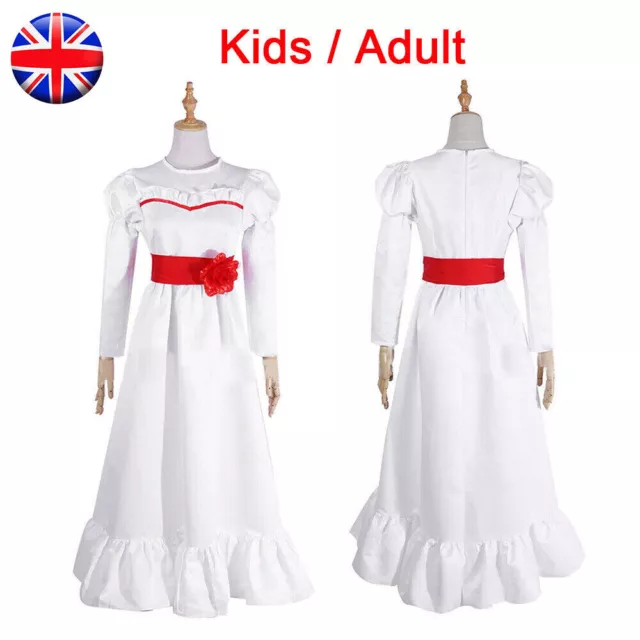 ANNABELLE The Conjuring Doll Adult Kids Costume Fancy Dress Halloween Cosplay 2