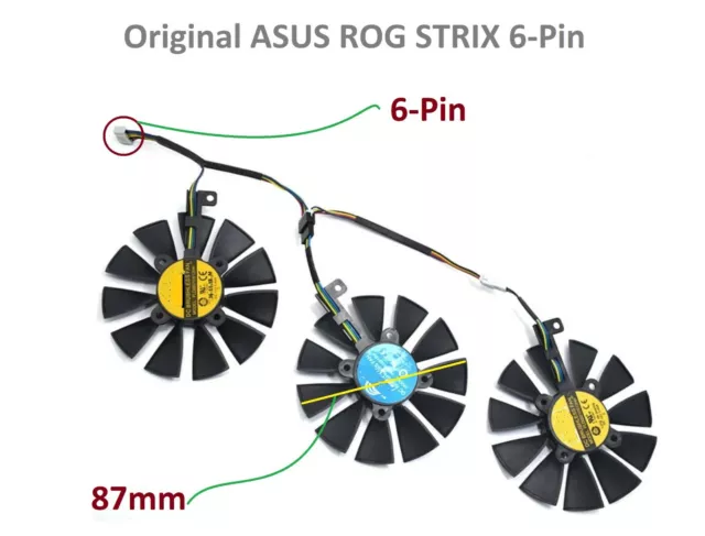 For ASUS Strix GTX 980Ti GTX 1060 1080 1070 RX 480 580 VEGA64 VEGA56 Cooler Fan