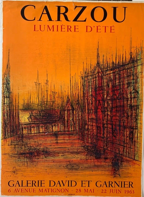 Jean CARZOU- Galerie les Arts Vence, South of France, original Mourlot poster, 1957 - GALERIE 41