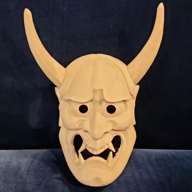 Japanese Wooden HANNYA Mask - Demon ONI NOH Monster Interior Mask