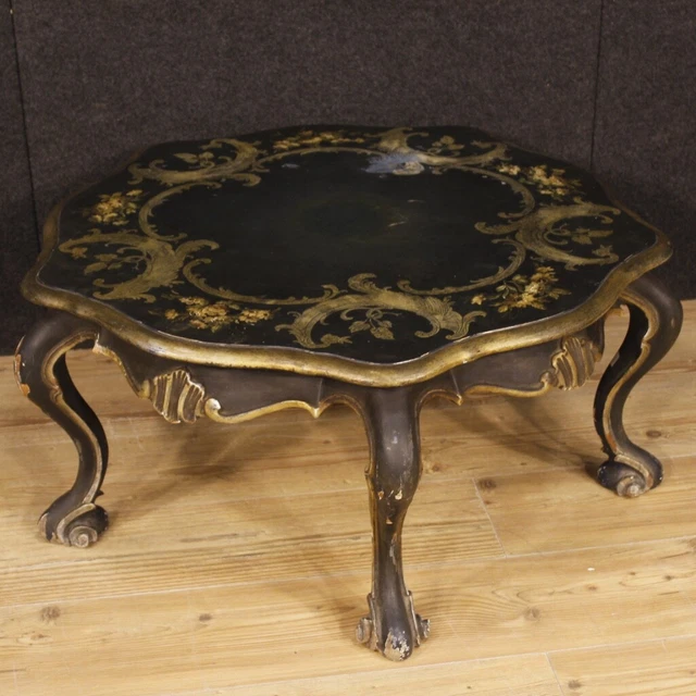Mesa de centro veneciana mueble de salon en madera lacada 900 estilo antiguo