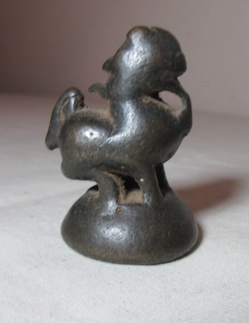 rare antique 18th century Burmese Burma Singh lion bronze opium scale weight 146