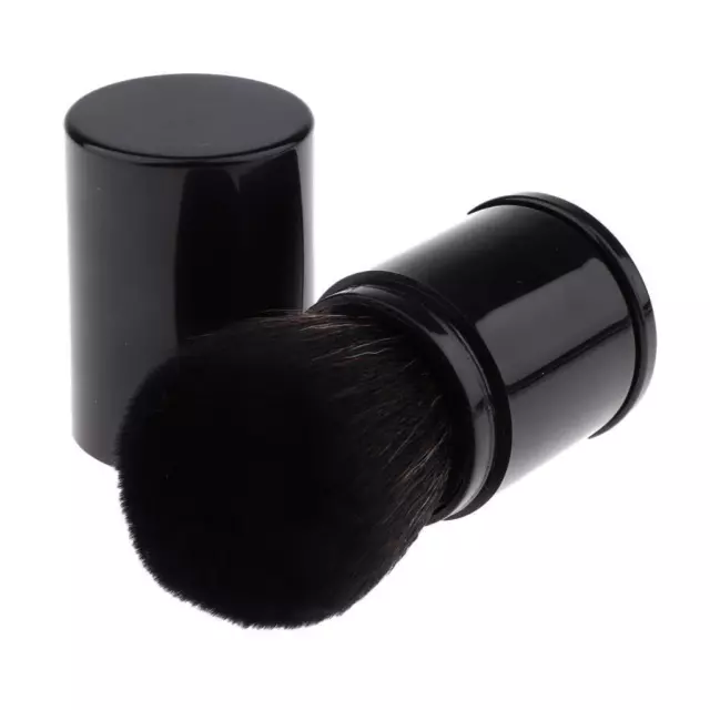 1 Piece Mini Retractable Kabuki Makeup Brush for Women Black