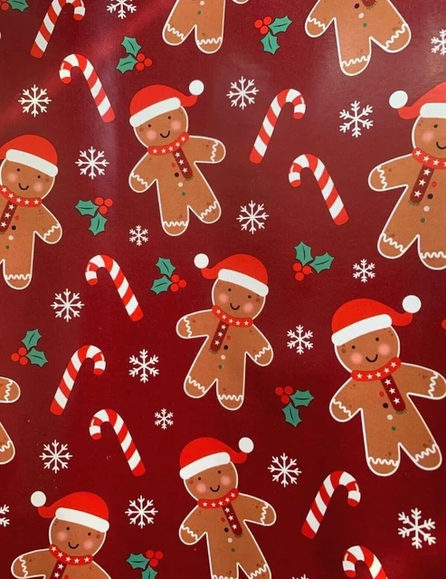 Canna da caramelle uomo pan di zenzero casa biscotti regalo di Natale carta da imballaggio