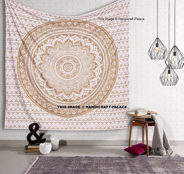 Tenture Murale Mandala étoile Psychédélique - 234x210 Cm, Coton, Style Hippie - Neuf