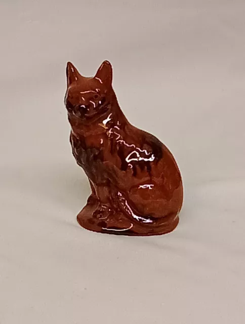 1996 Lester Breininger Pottery Robesonia PA Glazed Redware Cat Figure 4"