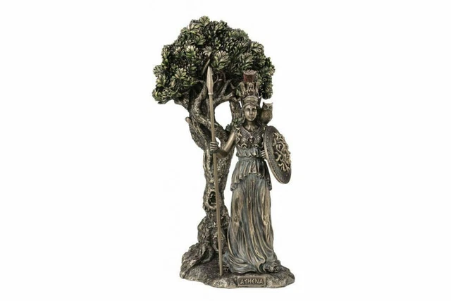 Greek Goddess of wisdom Athena / Minerva Cold Cast Bronze Statue 24.5cm / 9.6'
