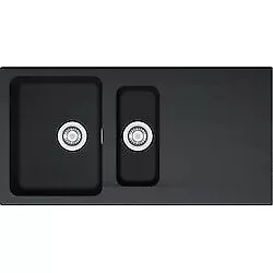 Franke Orion Carbon Black Kitchen Sink 1.5 Bowl With Drainer Inset  OID 651 Tect