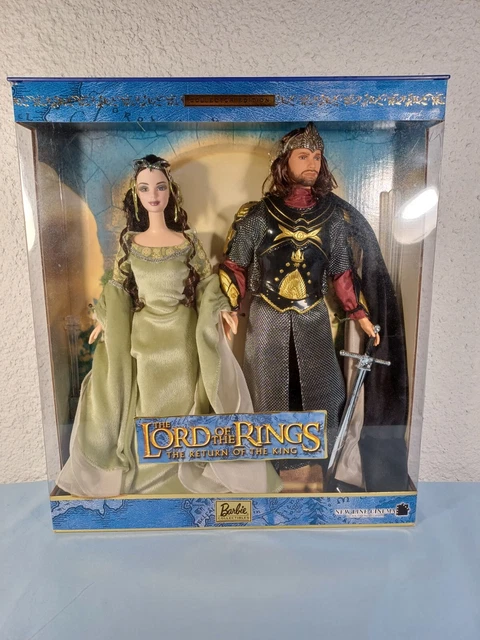 BARBIE LORD OF the Rings Arwen and Aragorn NRFB 2003 B3449