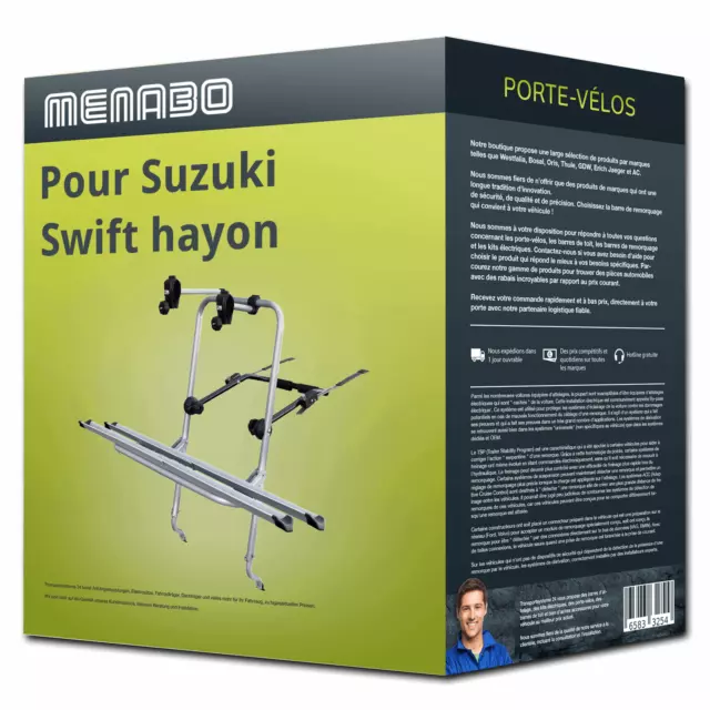 Porte-vélo Menabo Logic 2 pour Suzuki Swift hayon III type EZ/MZ 2 vélos NEUF