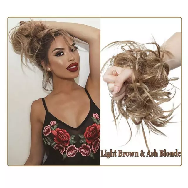 AU Thick Messy Bun Hair Piece Scrunchie Updo Wrap Hair Extension Real as Human