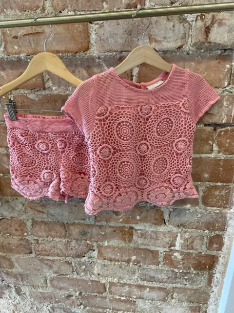 Matalan Girls Crochet Shorts Top Outfit Age 5