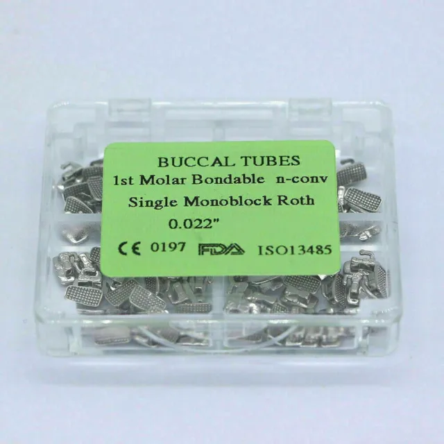 1-20 Boxes Dental Orthodontic Monoblock n-conv single buccal tube roth 0.022"