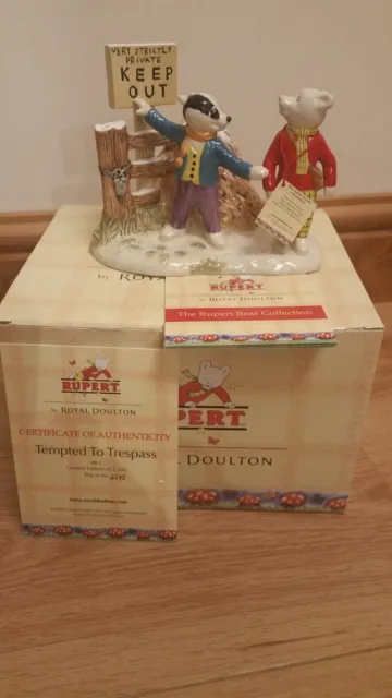 Royal Doulton - Rupert Bear- Tempted To Trespass-With Certificate