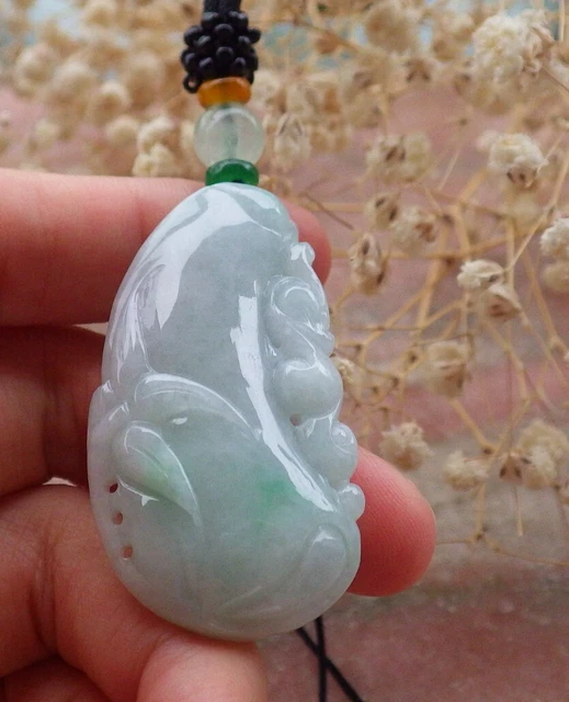 Certified Green Burma Natural A Jade jadeite pendant Bamboo Dragon Pi Xiu 841134