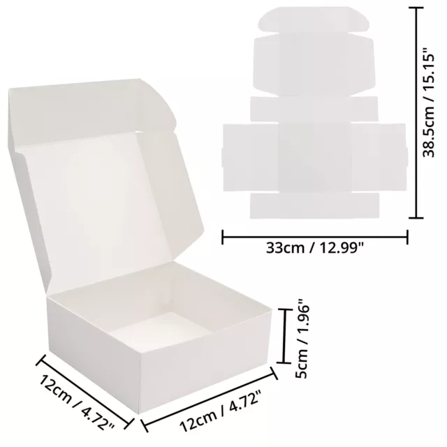 Kurtzy 10 Stk Karton Geschenkboxen Weiß – Schachteln 12 x 12 x 5cm 2