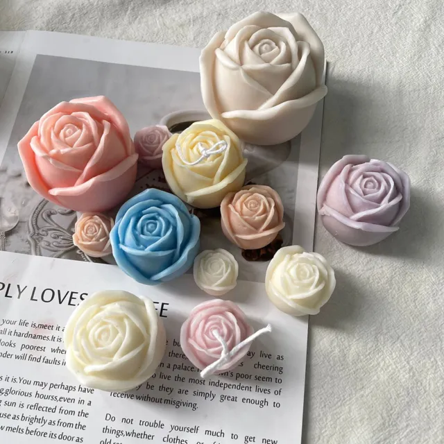Hot Rose Flower Silicone Candle Mold DIY Craft Cake Decor Valentine Soap Mould