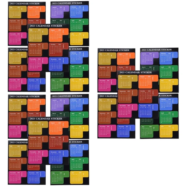 15 Sheets Piano Adesivi Adesivo Indice Calendario Schede Per Notebook Libri