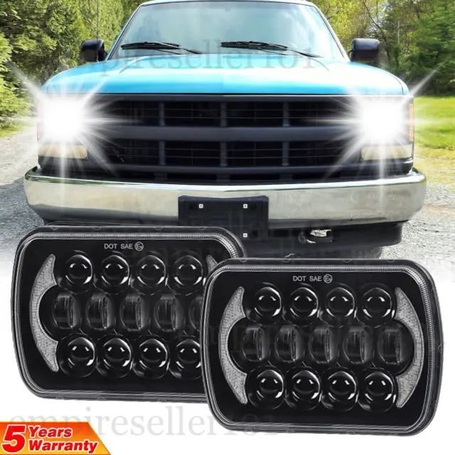 Newest Pair 130W 7x6" 5x7 Square LED Headlights Fit for Chevy C/K 1500 2500 3500