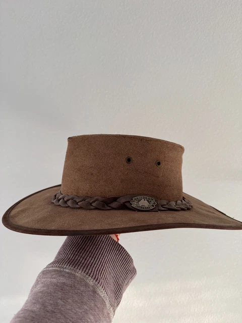 Chapeau Cowboy Henschel Outback Marron Cuir Taille M - Occasion Légèrement Usé, Style Western, Fabriqué USA