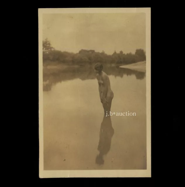 Nudism NUDE WOMAN IN THE RIVER / NACKTE FRAU IM FLUSS * Vintage 1930s Photo