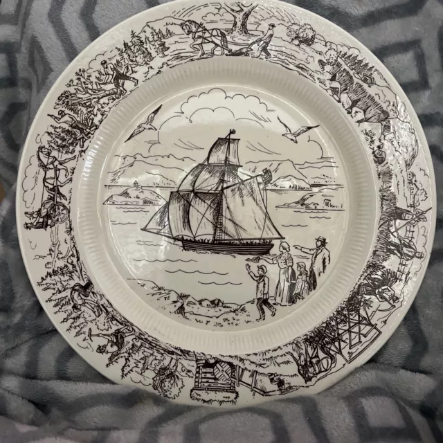 Stavangerflint Norway Commemorative Plate Restoration Sloop 1825-1975 Nautical