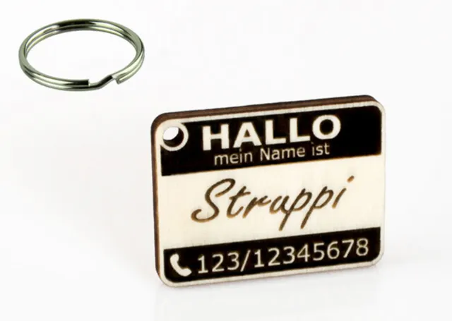 Hundemarke / Dog Tag / Anhänger für Halsband mit Name und Telefonnummer