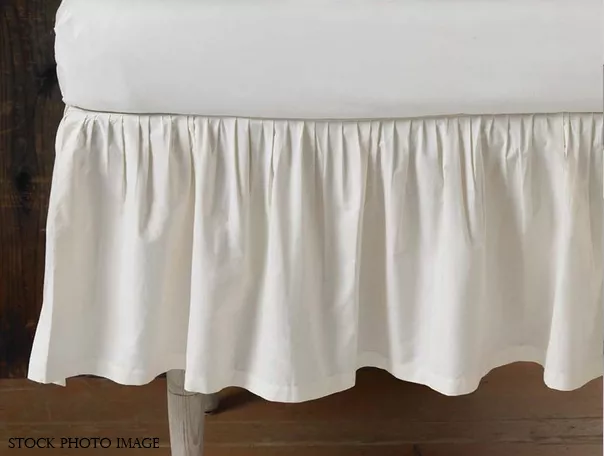 New Coyuchi 100% Organic Cotton Percale Crib Dust Ruffle Skirt White NIP