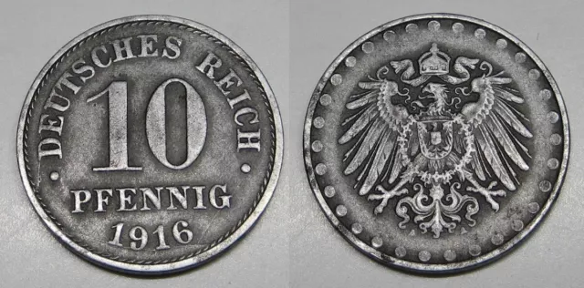 Kaiserreich : 10 Pfennig 1916 A / Eisen