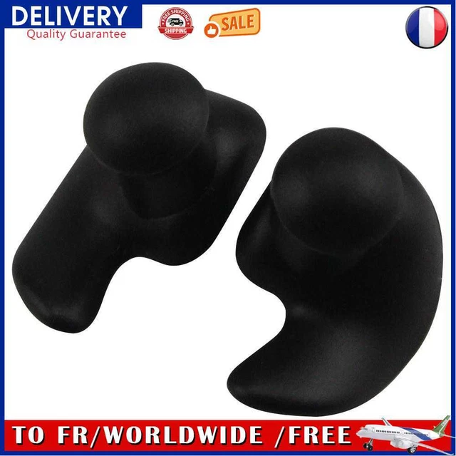 1 Pair Waterproof Earplugs Silicone Ear Plugs Swimming Accessories (Black)