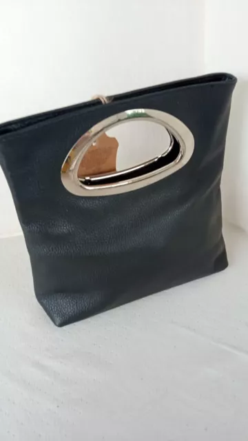 Mini  bag Mini borsa in VERA PELLE verde acqua nero  ANNI 60 Genuine leather bag 2