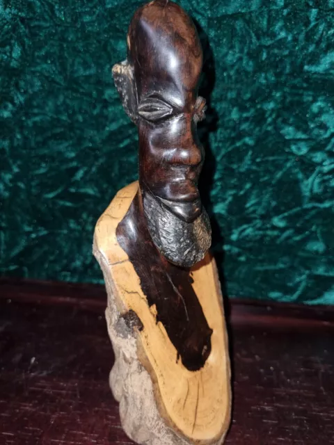 Vintage hand Carved Wooden African Women Head Bust Sculpture